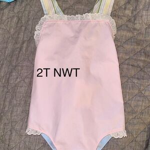 The Beaufort Bonnet Company Pink Lace Kids Bodysuit